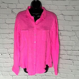Lilly Pulitzer Vibrant Pink Button-Down Shirt